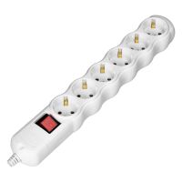 Rozgałęźnik wielogniazdowy 6x2P+Z z wyłącznikiem, Schuko, biały | OR-AE-13269(GS)/W Orno