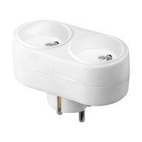 Rozgałęźnik owalny 2x2P+Z, Schuko, biały | OR-AE-13270/W Orno