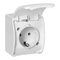 Gniazdo pojedyncze 2P+Z Schuko IP44 biały, Aquatic | OR-OE-7105(GS)/W Orno