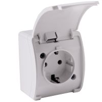 Gniazdo pojedyncze 2P+Z Schuko IP44 biały (zestaw 10szt), Aquatic | OR-OE-7105(GS)/W/10 Orno