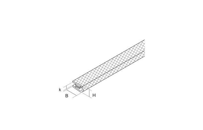 Profil ochronny krawędzi KSB-G 6,5x9,5mm, E90 srebrny | KSB-G El-Puk