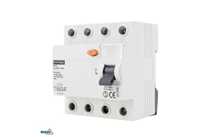Wyłącznik r&oacute;żnicowoprądowy 25A 4P 30MA AC Schelinger | A03-K7-4-25-030 Bemko