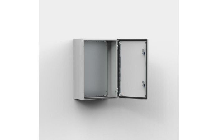 Obudowa metalowa n/t 400x400x210 IP66 z płytą montażową drzwi pojed. RAL7035 MAS0404021R5 | MAS0404021R5 Eldon