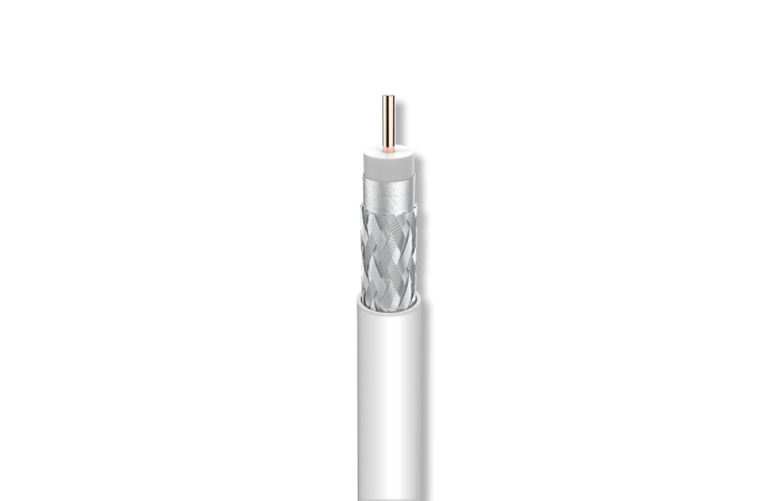 Kabel koncentryczny T-100 1,13/4,8/6,6mm biały /250m/ pull box/ KRĄŻEK | 212604 Televes