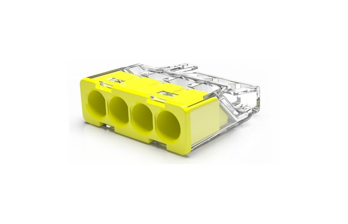Szybkozłączka mini PC-214S, 4-torowa drut, 0,2-2,5mm2, 24A, 450V (opak=100szt) | PC-214S Trytyt