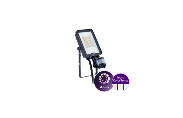 Naświetlacz LED z czujnikiem ruchu BVP167 LED24/830_40_65 20W 2200-2400lm 3000/4000/6500K SWB MDU | 911401892386 Philips