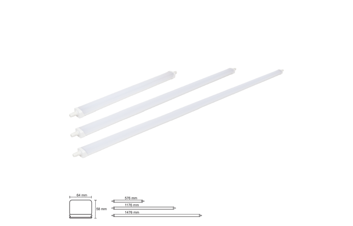 Oprawa hermetyczna LINEA S 80W 150cm 12000lm 4000K IP65 montaż w linię | LHT078 BestService