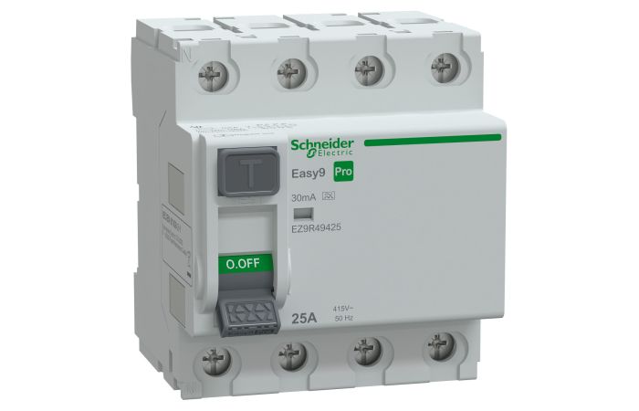 Wyłącznik r&oacute;żnicowoprądowy 4P 25A 30mA typ A, Easy9 Pro EZ9R-25-4-30-A | EZ9R49425 Schneider Electric