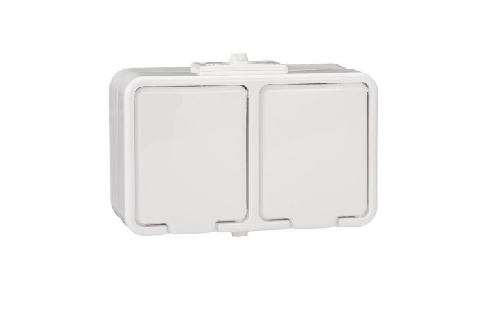 Gniazdo hermetyczne n/t podw&oacute;jne z/u 16A IP44 białe, Cedar