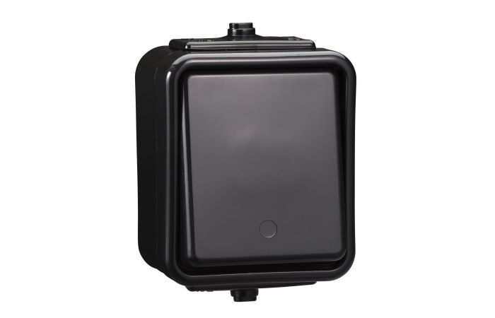 Łącznik hermetyczny natynkowy jednobiegunowy 10A IP44 czarny, Cedar | WNT100C05 Schneider Electric