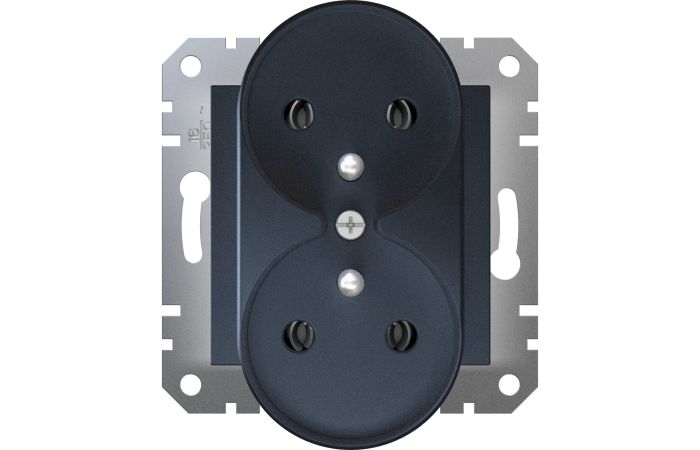 Gniazdo podw&oacute;jne z/u do systemu ramkowego, antracyt, Asfora | EPH9810271 Schneider Electric