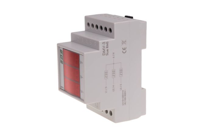 Wskaźnik cyfrowy napięcia, trójfazowy DMV-3 true RMS | DMV-3RMS F&F