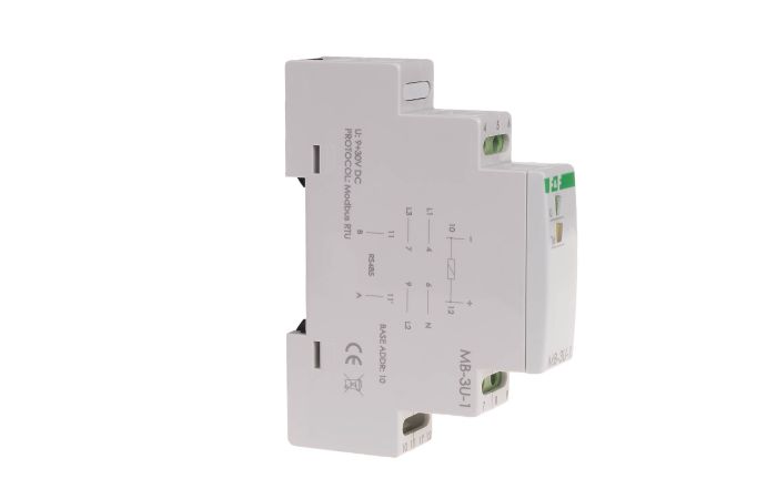 Przetwornik pomiaru napięcia MAX-MB-3U-1, trójfazowy, z wyjściem MODBUS RTU | MAX-MB-3U-1 F&F