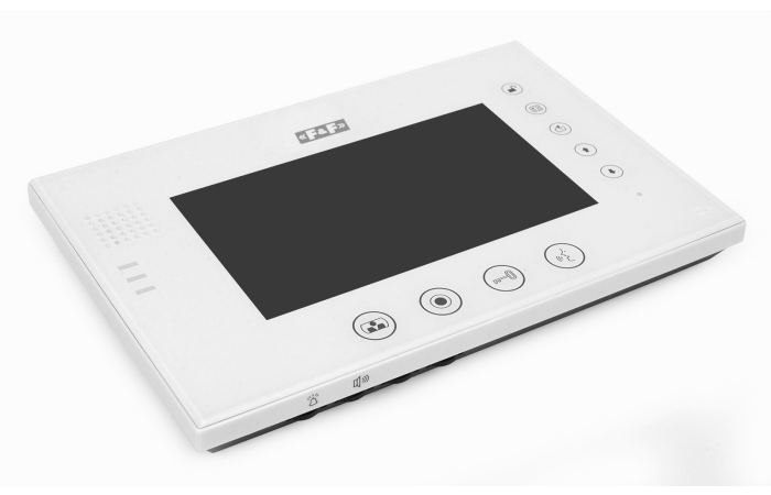 Wideodomofon MK-08F czarny z zasilaczem, kolorowy monitor 7,port karty SD, plastik/aluminium | MK-08F F&F