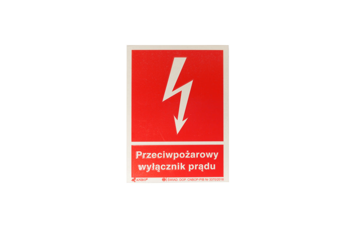 Tabliczka PPOŻ PRZECIWPOŻAROWY WYŁĄCZNIK PRĄDU | PPOŻ-7223\P01 Spamel