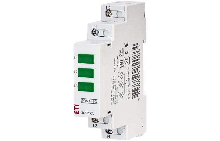 Sygnalizator obecności napięcia (3 x zielona LED) SON H-3G | 002471556 Eti