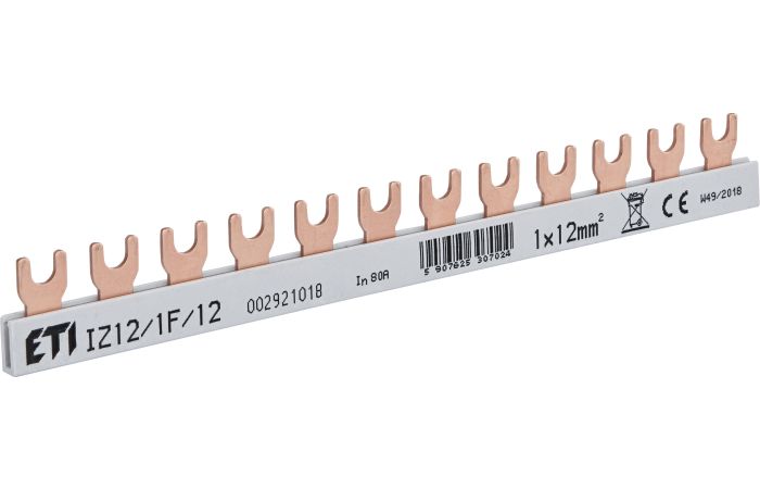 Szyna łączeniowa widełkowa 1P 80A 12mm2 moduł&oacute;w IZ12 1F 12 | 002921018 Eti