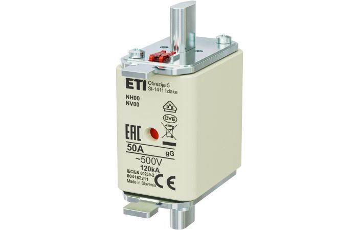 Wkładka bezpiecznikowa (topikowa) NH00 50A gG 500V zwłoczna | 004182211 Eti