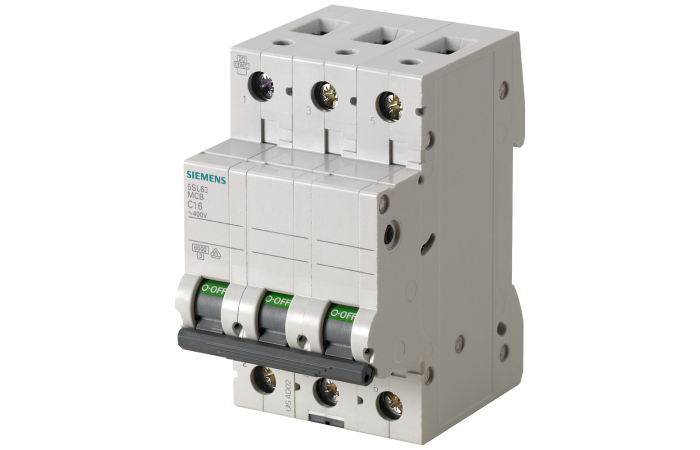 Wyłącznik nadprądowy 400V 6kA, 3-bieg., B, 16A | 5SL6316-6 Siemens