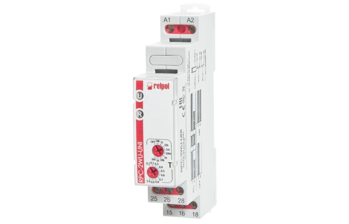 Przekaźnik czasowy jednofunkcyjny 16A, 12&hellip;240 V AC/DC, RPC-2E-UNI | 863196 Relpol