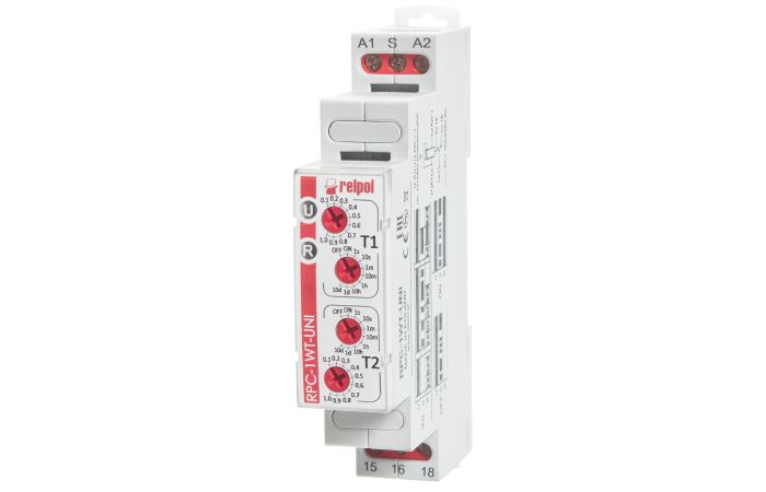 Przekaźnik dwuczasowy jednofunkcyjny 12/240V, 16A, RPC-1SA-UNI | 863190 Relpol