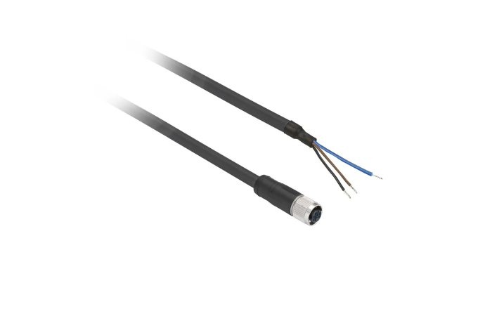 Konektory okablowane proste, żeńskie, M8, 3 piny, kabel 5m | XZCP0166L5 Telemecanique Sensors