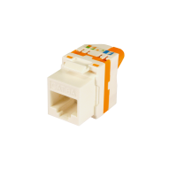 Złącze RJ45 UTP kat. 6A żeńskie z nakrętką motylkową, białe, Keystone, do kabli transmisji danych | 209921 Televes