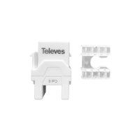 Złącze RJ45 UTP kat. 6 żeńskie, Keystone, białe do kabli transmisji danych | 209901 Televes