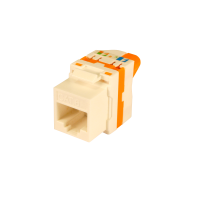 Złącze RJ45 UTP kat. 6 żeńskie z nakrętką motylkową, białe, Keystone, do kabli transmisji danych  | 209905 Televes