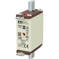 Wkładka bezpiecznikowa (topikowa) NH000/I 25A gG 500V zwłoczna / Zaczepy izolowane | 004191207 Eti