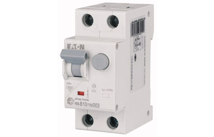 Wyłącznik r&oacute;żnicowoprądowy z członem nadprądowym 2P B 10A 30mA typ AC, HNB-B10/1N/003 | 195119 Eaton