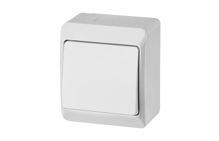Łącznik hermetyczny natynkowy jednobiegunowy (schodowy) IP44, biały, Hermes | 0331-02 Elektro-Plast Nasielsk