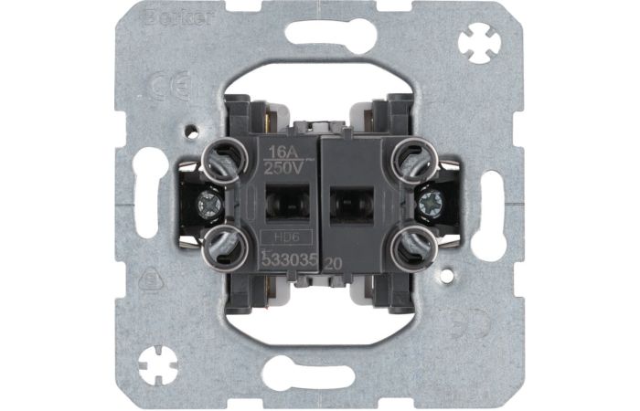 Łącznik żaluzjowy 2-klawiszowy, 1-biegunowy, mechanizm, samozaciski, One.platform | 53303520 Hager
