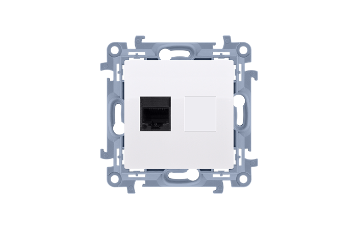 Gniazdo komputerowe pojedyncze RJ45 kat. 5e, biały,  Simon 10 | C51.01/11 Kontakt Simon