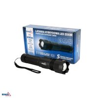 Latarka hybrydowa  LED ZOOM 1200mAh IP42 | C49-LTK01 Bemko