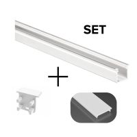 Profil G/Biały lakierowany/Mleczny/Wpuszczany 18x22mm (2m) (zestaw) | GXSP553 LED Labs