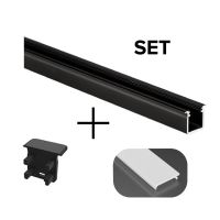 Profil G/Czarny anodowany/Mleczny/Wpuszczany 18x22mm (2m) (zestaw) | GXSP555 LED Labs