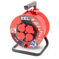 Przedłużacz bębnowy PROFESSIONAL LINE, 4x2p+Z, IP44 16A H05RR-F 3x2,5, 50m, czerwony | W-98401 Plastrol