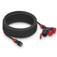 Przedłużacz budowlany 3gniazdowy, IP54, 16A , H05RR-F, 3x2,5, 10m, czarno-czerwony | W-01174 Plastrol