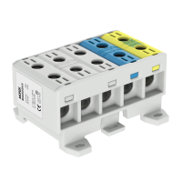 Zacisk uniwersalny,złączkaOTL35-5x szary-niebieski-żółto-zielony5x1xAl/Cu 2,5-35mm2 1000VAC/1500VDC | MAA5035A10 Morek