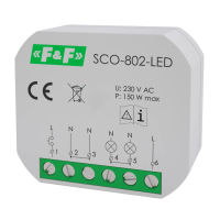 Ściemniacz oświetlenia SCO-802-LED z pamięcią montaż podtynkowy zasilanie 230VAC 150W | SCO-802-LED F&F