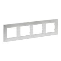 Ramka poczwórna 4x, szczotkowany aluminium, Niloe Step | 863894 Legrand
