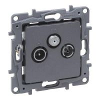 Gniazdo TV-RD-SAT przelotowe 14 DB stal, Niloe Selection | 762364 Legrand