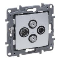 Gniazdo TV-RD-SAT-SAT końcowe do instalacji typu gwiazda 1,5 DB aluminium, Niloe Selection | 762166 Legrand