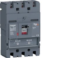 Wyłącznik mocy h3+ P250 3P 125A 70kA TM, MCCB | HET125DR Hager
