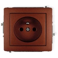 Mechanizm gniazda pojedynczego z uziemieniem 2P+Z (przesłony torów prądowych) | 9DGP-1zp Karlik Elektrotechnik