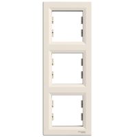 Ramka potrójna pionowa kremowa, Asfora | EPH5810323 Schneider Electric
