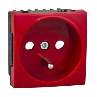 Gniazdo zasilające pojedyncze z/u 45x45 2P+PE, czerwone, Ultra | ETK21046E Schneider Electric