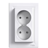 Gniazdo podwójne 2P biały, Asfora | EPH9700221 Schneider Electric