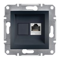 Gniazdo komputerowe pojedyncze 1xRJ45 kat. 6 UTP bez ramki, antracyt, Asfora | EPH4700171 Schneider Electric